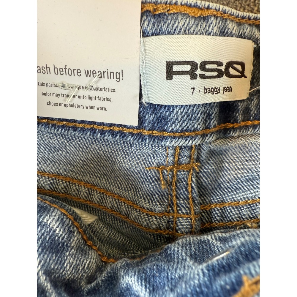 RSQ Kids Baggy Jeans Light Wash Denim Size 7 - Picture 3 of 8